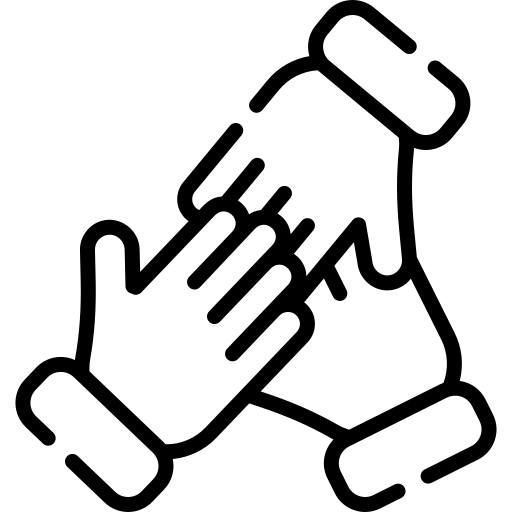 Icon of a group of people next to a briefcase and a lightbulb, representing entrepreneurship and professional development
